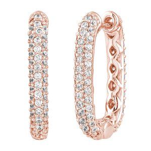 Hot Hoops! Sterling Silver Rectangle Hoop Earrings